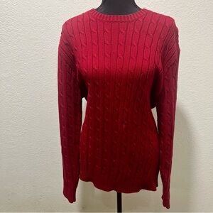 Classic Red Cable Knit Sweater